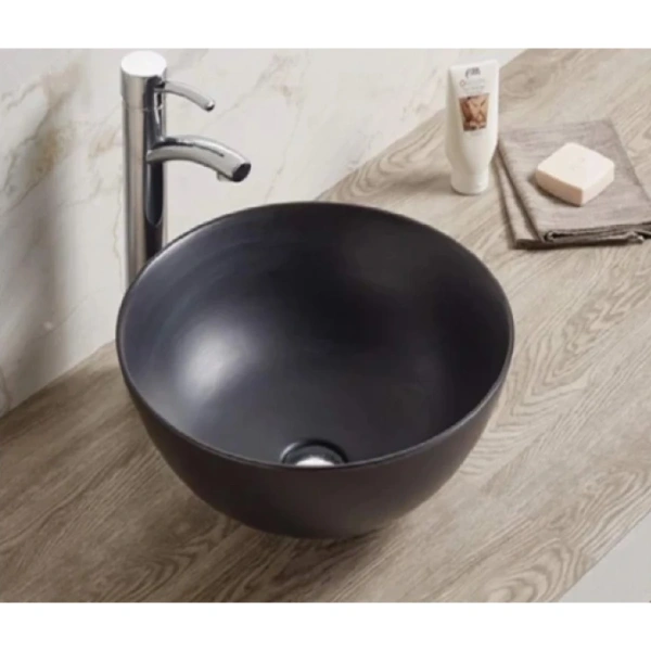Раковина-чаша CeramaLux 104MB 41,5x41,5 см, накладная, черный матовый