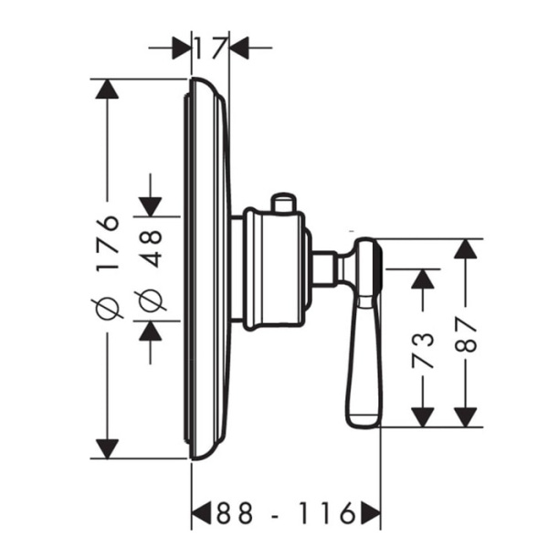 Термостатический смеситель для душа Axor Montreux 16823820 шлифованный никель