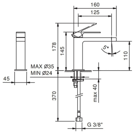 Смеситель для раковины Fantini Mint 34 02 F004WF