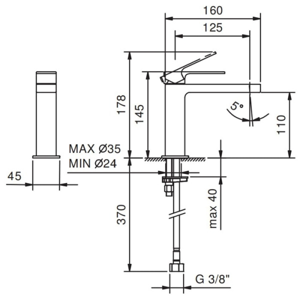 Смеситель для раковины Fantini Mint 34 02 F004WF