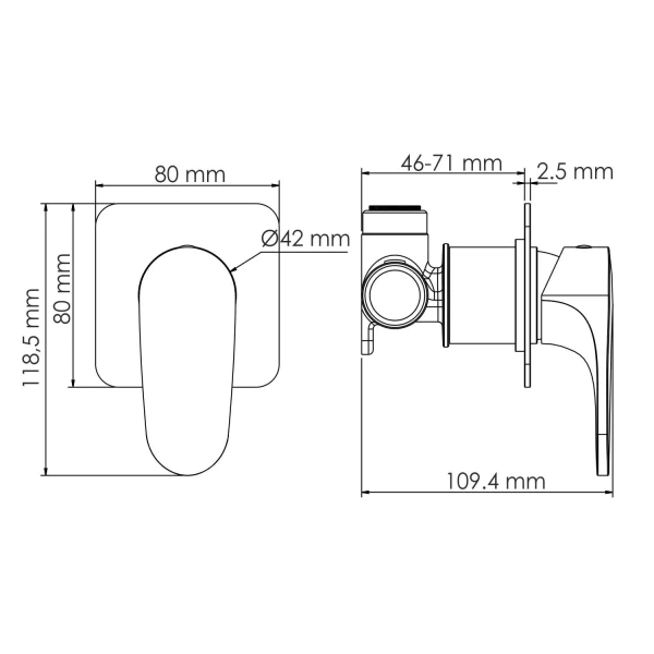 Гигиенический душ WasserKRAFT Weida A3151.271.057.136 со смесителем, хром