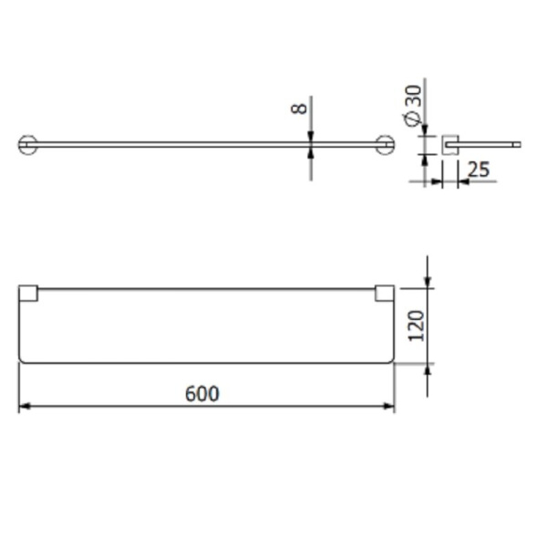 Полочка Kludi Vela R 5897339 черный матовый