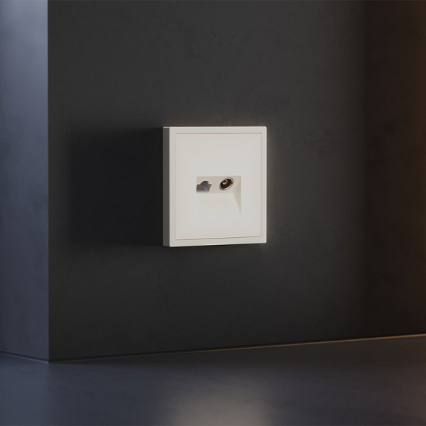 Накладка для ТВ-розетки и RJ-11 или RJ-45 Voltum S70 VLS002713
