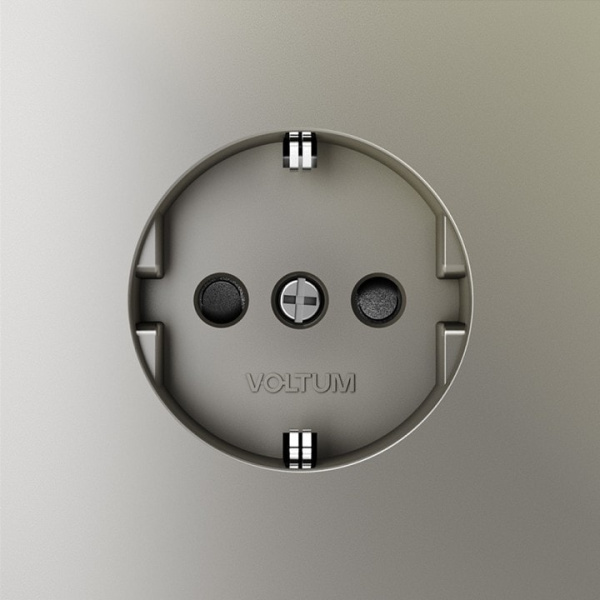 Розетка с заземлением и со шторкой без рамки Voltum S70 VLS040204