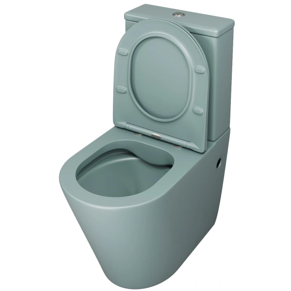 Унитаз-компакт Grossman GR-4480MNMS безободковый, с сиденьем микролифт, мятный матовый