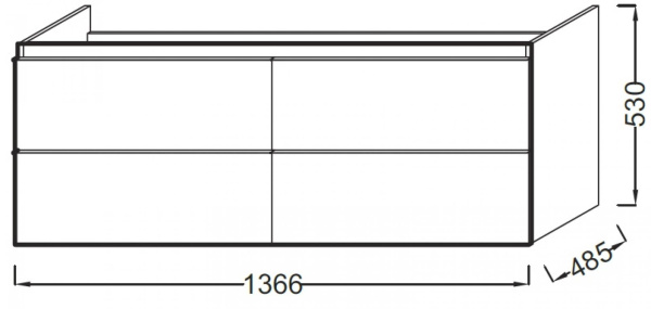 Тумба под раковину 135 см Jacob Delafon Odeon Up EB997-N14 серый антрацит