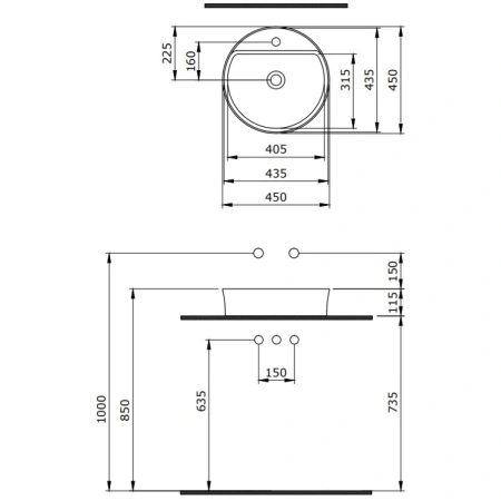 Раковина 45x45 см Berges Ego SL 182015