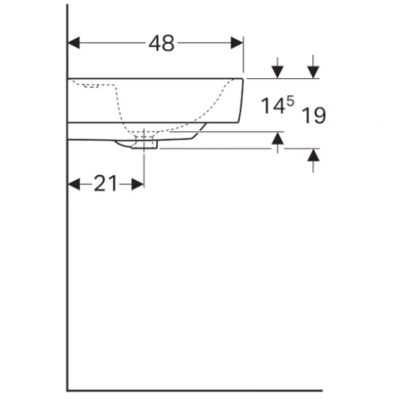 Раковина 130x48 см Geberit Renova Plan 122130000