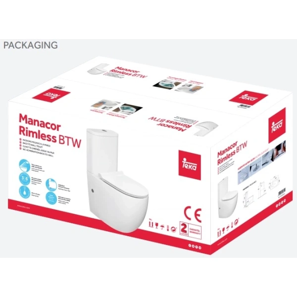 Унитаз-компакт Teka Manacor 700190200 безободковый, с сиденьем микролифт, белый