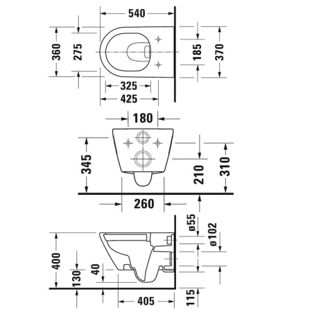 Подвесной унитаз Duravit D-Neo 45780900A1 с крышкой-сиденьем