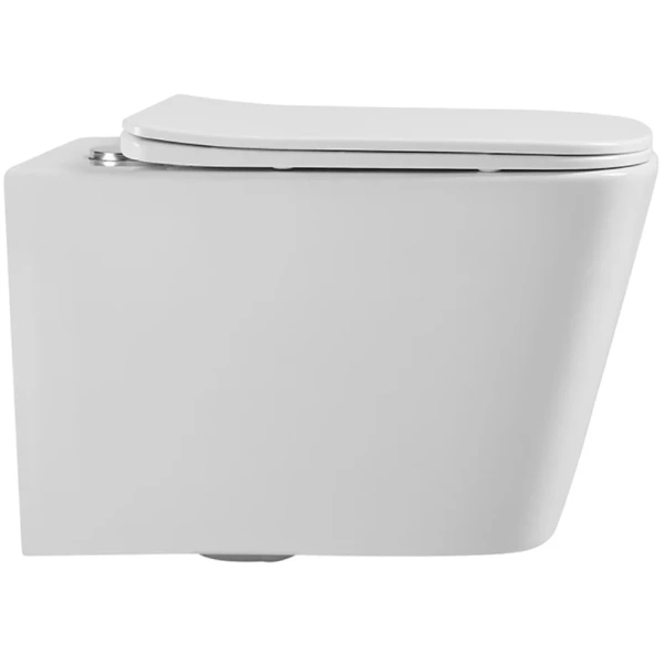 Унитаз подвесной Agger AT04100 безободковый, с сиденьем микролифт, белый глянец