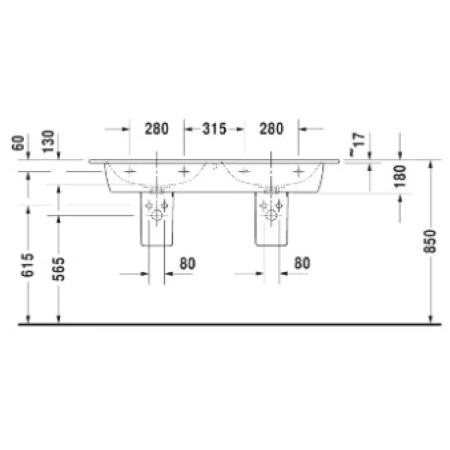 Раковина 130x49 см Duravit ME by Starck 2336130000