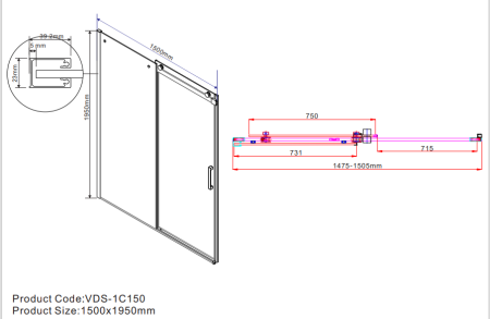 Душевая дверь Vincea Como VPS-1C150CL