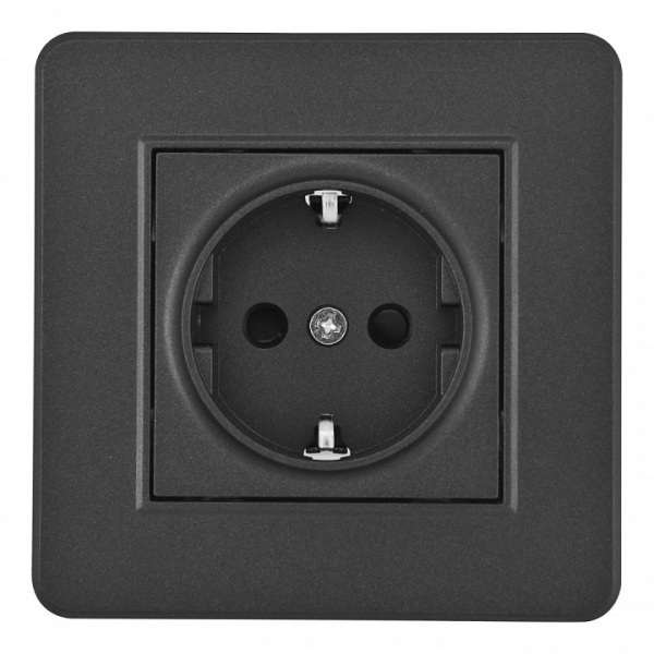 Розетка с заземлением и со шторкой Arte Milano SET16-1 SET16-1-40-1 black