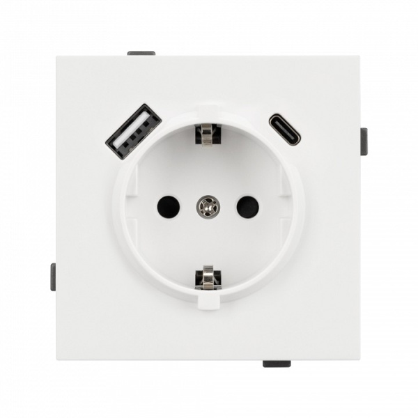 Розетка 2хUSB type A и C без рамки Arlight SCT-TENDO 054610