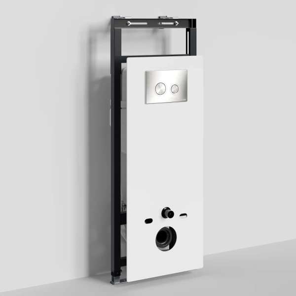 Инсталляция для унитаза WasserKRAFT Salm 27 27TLT.010.ME.WH.BN01 с кнопкой смыва, никель