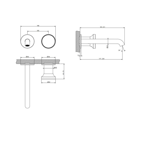 Смеситель для раковины Gessi Origini 66088#031