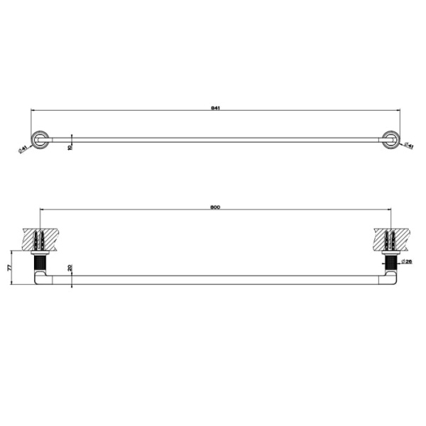 Полотенцедержатель Gessi Inciso 91 см 58505#149 матовая сталь