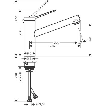 Смеситель для кухни hansgrohe Zesis M33 74802800 сталь