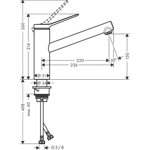 Смеситель для кухни hansgrohe Zesis M33 74802800 сталь