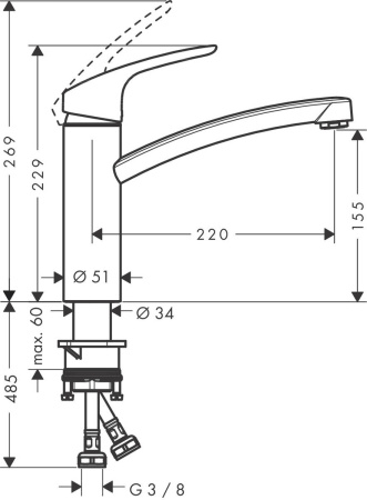 Смеситель для кухни hansgrohe Focus 31806800