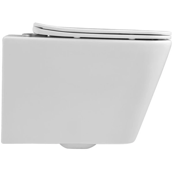 Унитаз подвесной Abber Rechteck AC1200 безободковый, с сиденьем микролифт, белый