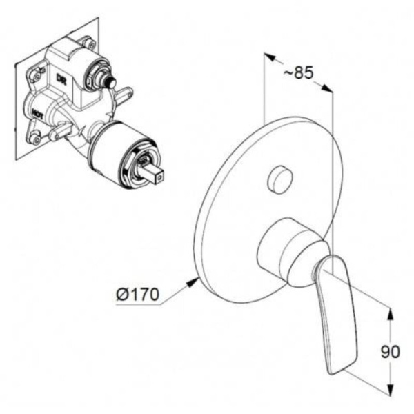 Смеситель для ванны и душа Kludi Balance 526590575