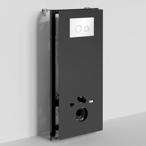 Инсталляция для унитаза WasserKRAFT Abens 20 20TLT.010.ME.BL.WH01 с кнопкой смыва, белый/хром/белый