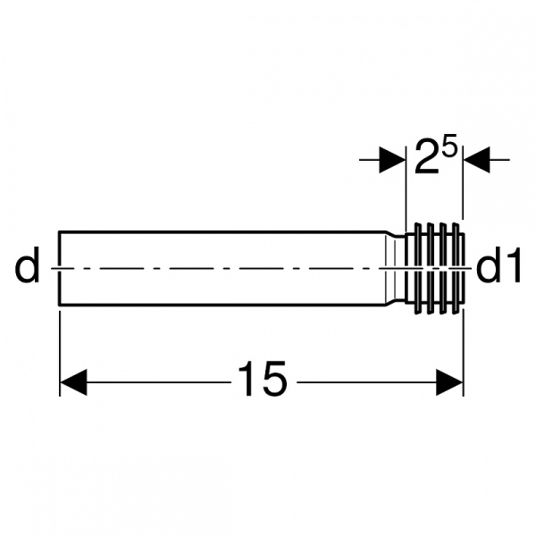 Выпускной патрубок для писсуара Geberit 152.489.16.1 черный
