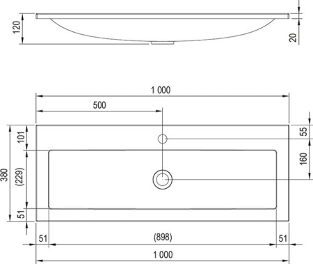 Раковина Ravak Clear 1000 XJJ01110000