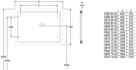 Зеркало Villeroy&Boch Finion F6008000