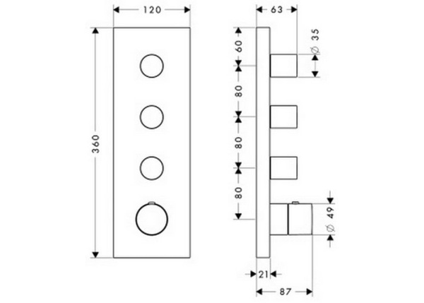 Смеситель для душа AXOR Starck shower collection 10751000