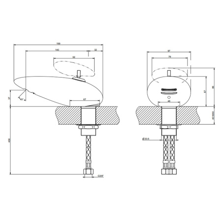 Смеситель для раковины Gessi Equilibrio 52001#246 золото