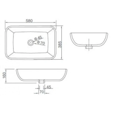 Раковина 58x38,5 см SSWW CL3155