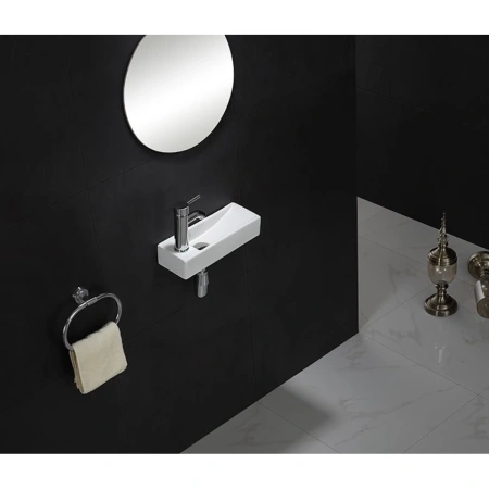 Раковина CeramaLux 9048FR 38x14,5 см R, рукомойник, белый