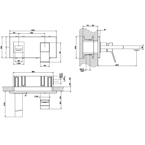 Смеситель для раковины Gessi Rettangolo K 53090#031