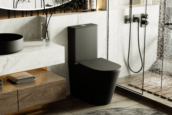 Унитаз напольный Abber Bequem AC1112TMB черный