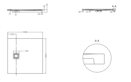 Душевой поддон Salini Oasi 100х100 120324M