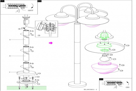 Фонарный столб Eglo Sidney 83971