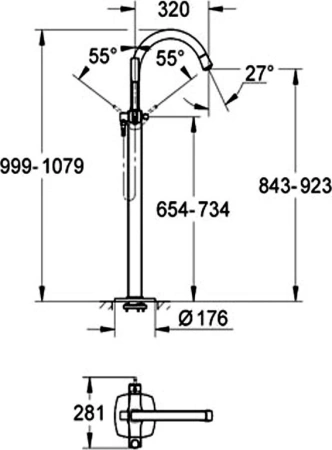Смеситель для ванны Grohe Grandera 23318IG0 хром