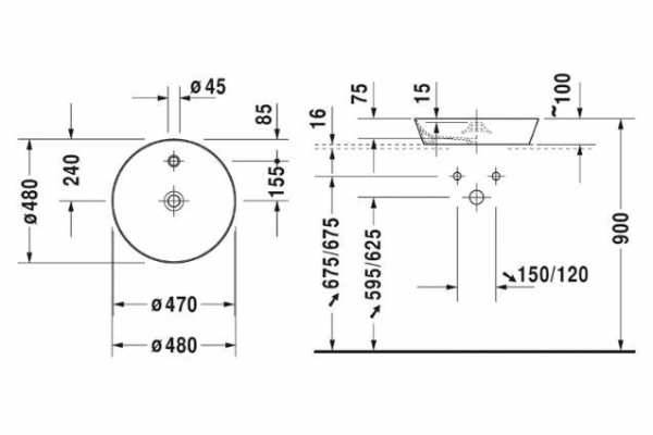 Раковина Duravit CAPE COD 2328480000