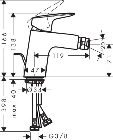 Смеситель для биде hansgrohe Logis 71204000