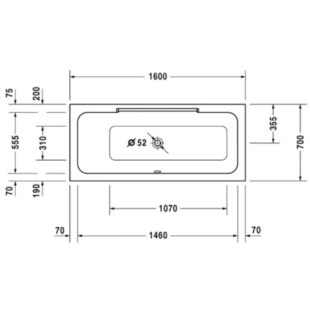 Акриловая ванна 160x70 см L Duravit DuraStyle 700292000000000