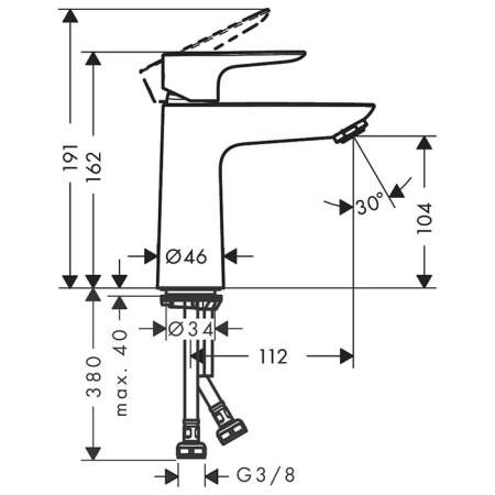 Смеситель для раковины Hansgrohe Talis E 71714670 черный матовый