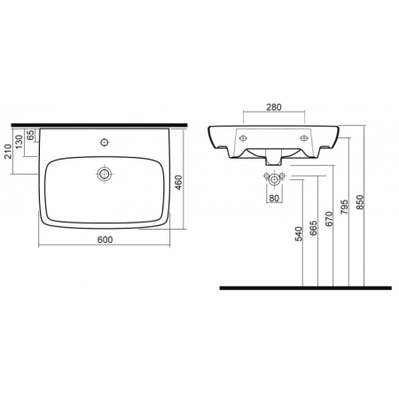 Раковина 60x46 см Kolo Nova Pro M31161000