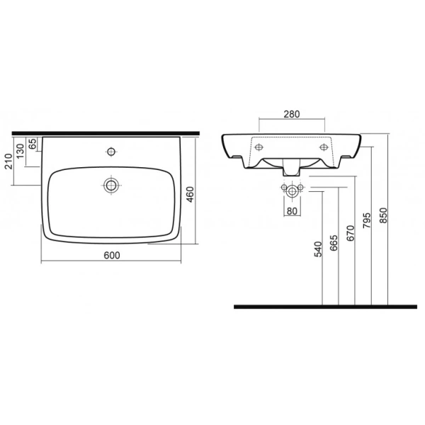 Раковина 60x46 см Kolo Nova Pro M31161000