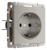 Розетка с заземлением без рамки Werkel дымчатый W1271004