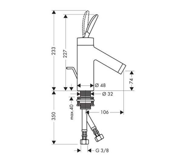 Смеситель для раковины Axor Starck 10010000