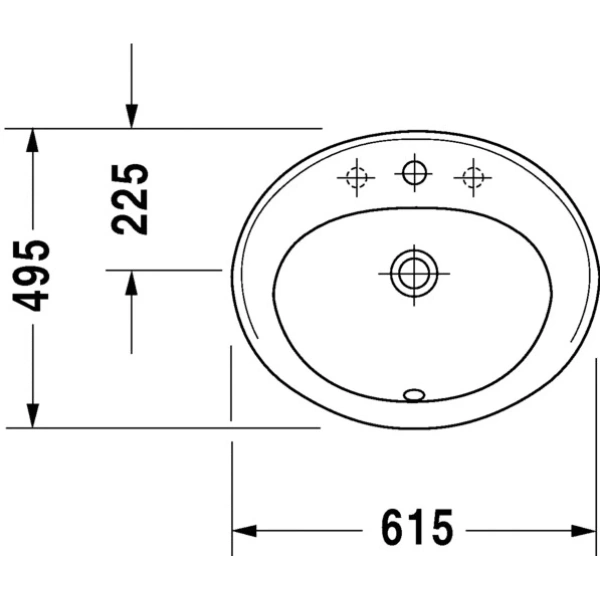 Раковина 61,5x49,5 см Duravit Duraplus 0472620000