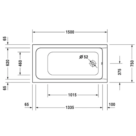 Акриловая ванна 150x75 см Duravit D-Code 700095000000000